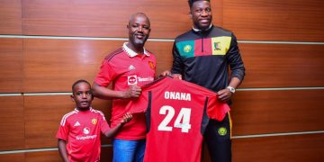 Deputy Speaker Thomas Tayebwa Meets Manchester United Goalkeeper André Onana at Sheraton Hotel