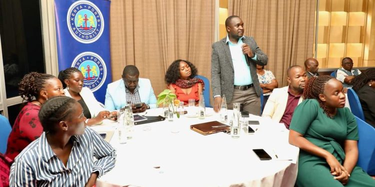 A representative of Hima Cement makes a comment at the dissemination workshop at Kampala Serena Hotel on Thursday