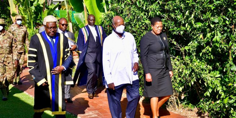 L-R-EALA-Speaker-Joseph-Ntakirutimana-President-Yoweri-Museveni-and-Speaker-Anitah-Among: COURTESY PHOTO