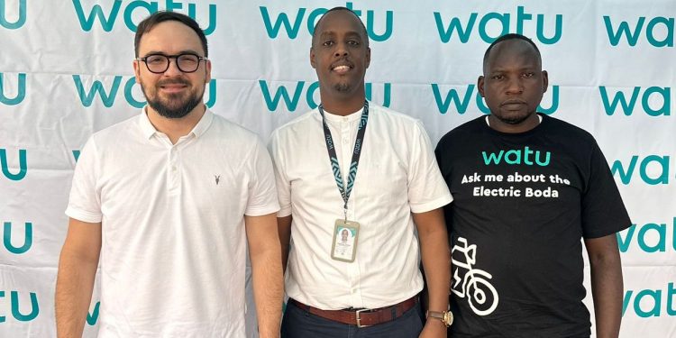 Armands Supstiks, Deputy Country Manager, Christian Kamukama, Head of Commercial and Duncan Biyinzika, Watu Ndeeba Branch Manager. COURTESY PHOTO