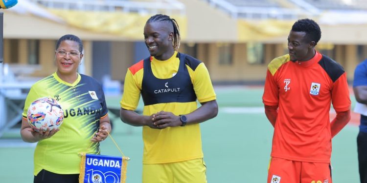 Speaker Anita Annet Among with uganda cranes players