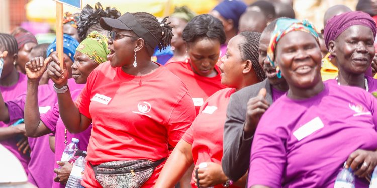 During a climate awareness event organized by the Mentoring and Empowerment Programme for Young Women (MEMPROW) with support from Action Aid International Uganda (AAIU).