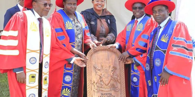 Vice president Jesicca Alupo together with minister for Higher education JC Muyingo and other officials