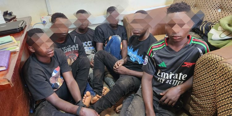 The suspects who were arrested during the operation.
