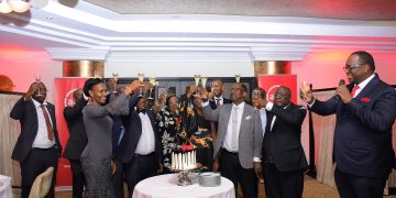 Absa Bank Uganda bids farewell to outgoing Board Chairperson Byarugaba, Board member Prof. Nawangwe