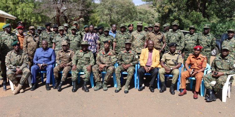 General and senior officers of UPDF, UPF ASTUUPS and ISO in group photo.