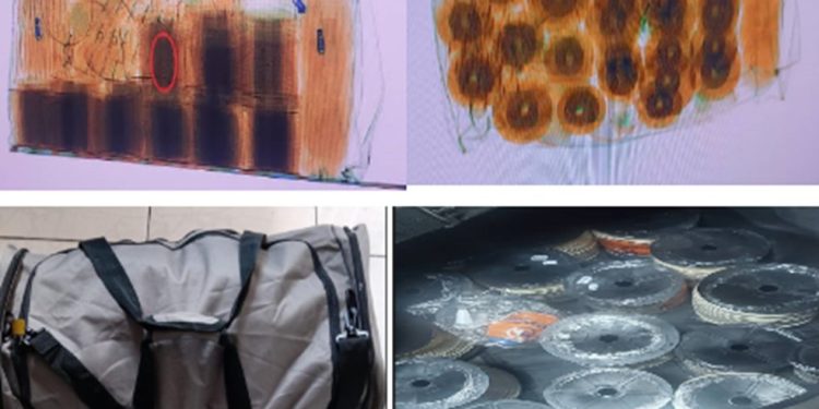 Suspicious images noticed on the scanner by officers during baggage screening. Courtesy Photo