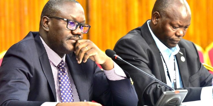 Ministry of Foreign Affairs PS Bagiire before PAC over Uganda Embassy in Kenya. Courtesy photo.