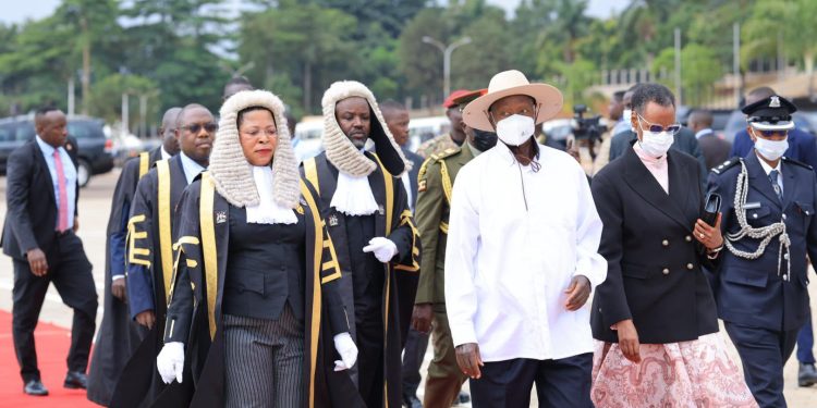 President Yoweri Museveni arriving at Kololo Ceremonial Grounds. Courtesy photo.