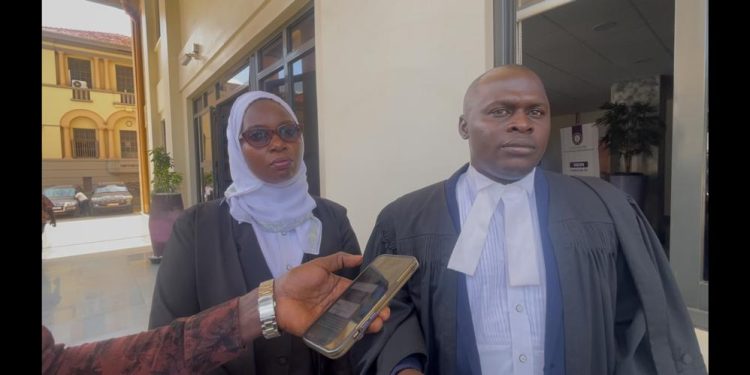 Lawyer Kenneth and Haurah Nalubega, the legal officer at IWILAP