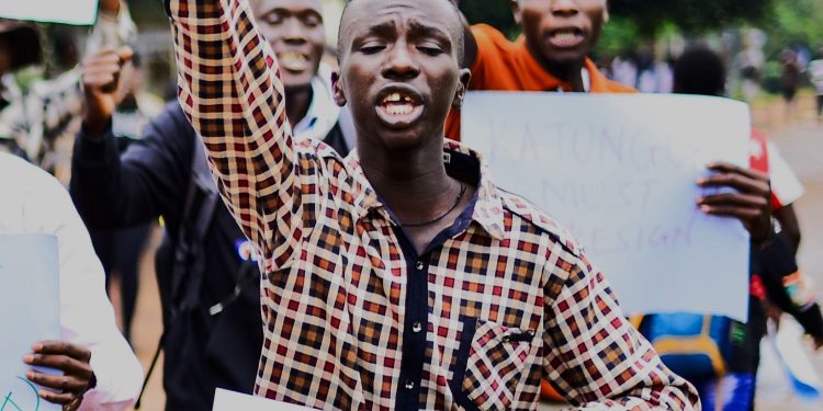 A student protesting. Courtesy photo.