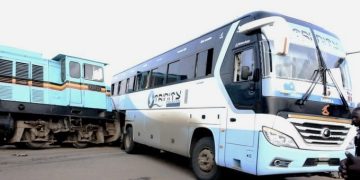 Bus collides with passenger train in Mukono