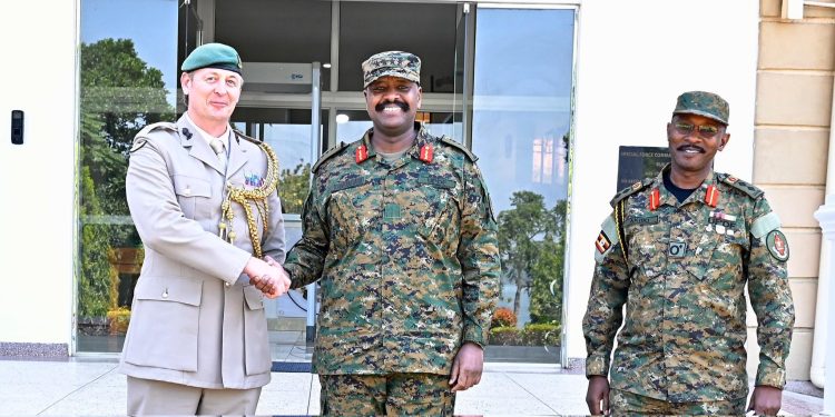 UPDF Chief Gen. Muhoozi Kainerugaba and Lt. Col. Lt Col Ash Wiseman, the British Defence Attaché to Uganda. All Courtesy pics.
