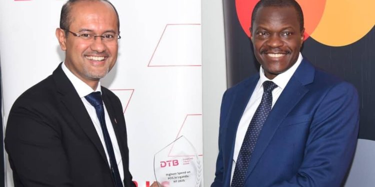 Mr. Ali Shehryar, Mastercard’s Senior Vice President, and East Africa Country Manager, together with Mr. Godfrey Sebaana, Managing Director of DTB Uganda
