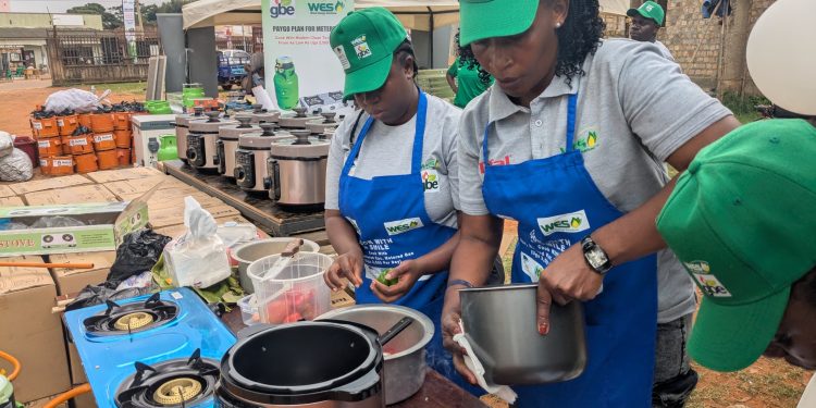 Nalule Brina and ElizabethTindimwebwa(Wakiso Branch coordinator) during Wana energy solutions Activation in Kirinya Bweyogerere, Wakiso District