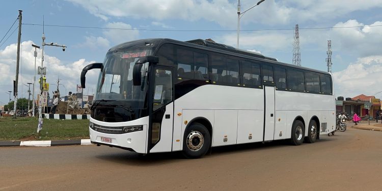 Runners shall experience a memorable ride in Kiira Motors' Kayoola E-Coach fully equipped with MTN's superfast internet.