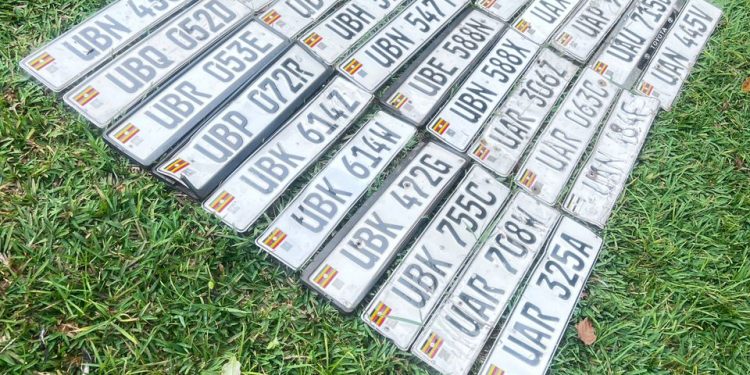 Recovered number plates.
