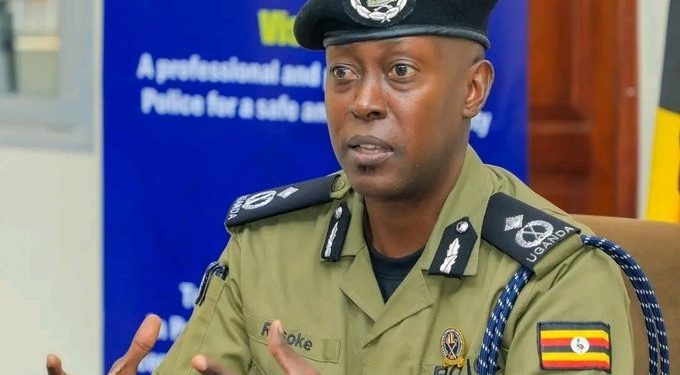 Police Spokesman Rusoke Kituuma addressing the press at the police headquarters on September 1, 2025.