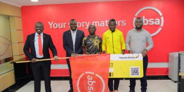 Absa Bank Uganda flags off five runners to take part in Absa Run Your City Series in South Africa