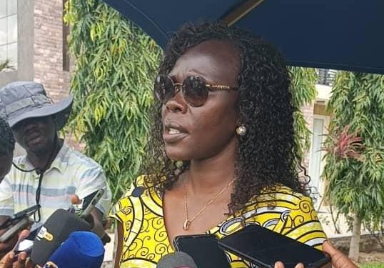 State Minister of finance for Investment, Hon. Evelyn Anite while speaking to journalists at Hotel Le Confidentiel in Arua City