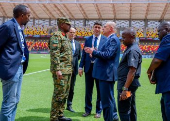 UPDF Chief Gen. Muhoozi inspects Hoima City Stadium, champions sports excellence