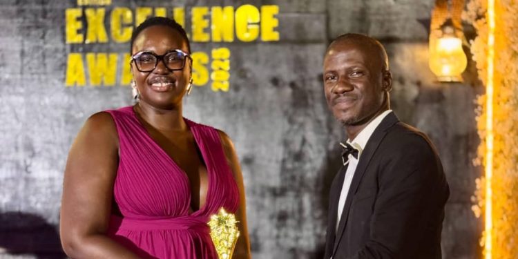 Patience Ahumuza (Right), PR and Communications Manager. Richard Luyombya, PR Lead at Sauti Plus.