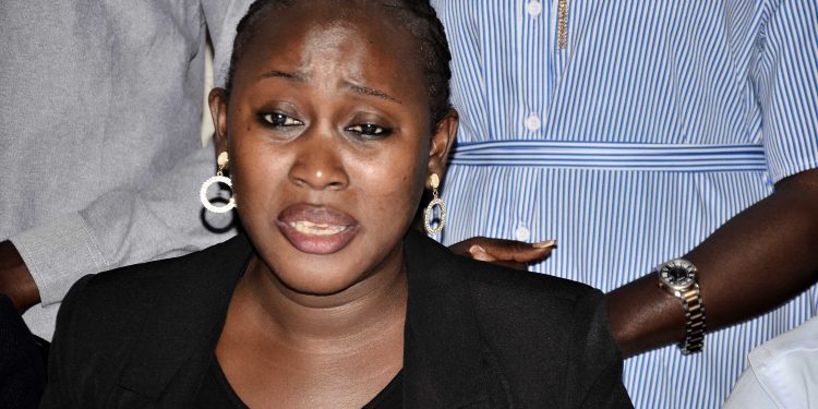 Lynnet Nanyonjon addressing journalists at the Four Points  by Sheraton Hotel. UGnewsline Photo.