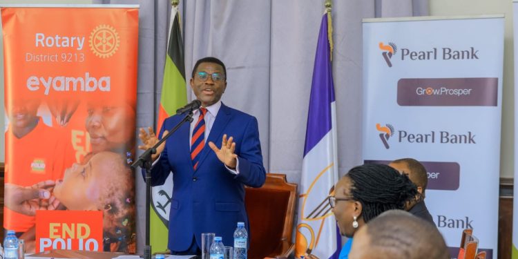 The Katikiro of Buganda, Owek. Charles Peter Mayiga, making remarks. This was during the launch of the fundraising drive for Uganda’s first-ever Bone Marrow Transplant Center, spearheaded by JCRC in partnership with Rotary and Pearl Bank, a major step toward strengthening the country’s capacity to treat complex blood disorders and cancers. This was at Bulange, Mengo, today, 18th March 2026.
