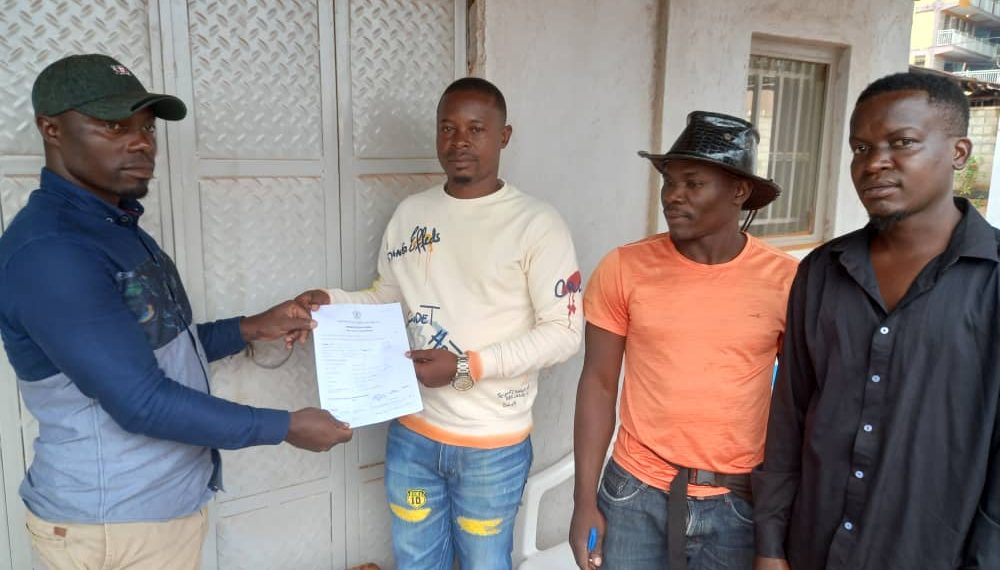 Kaweesa George William receiving his nomination papers