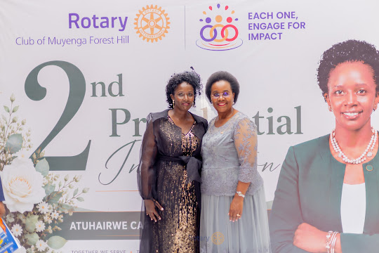 Carolyne Atuhairwe (L) during the installation ceremony