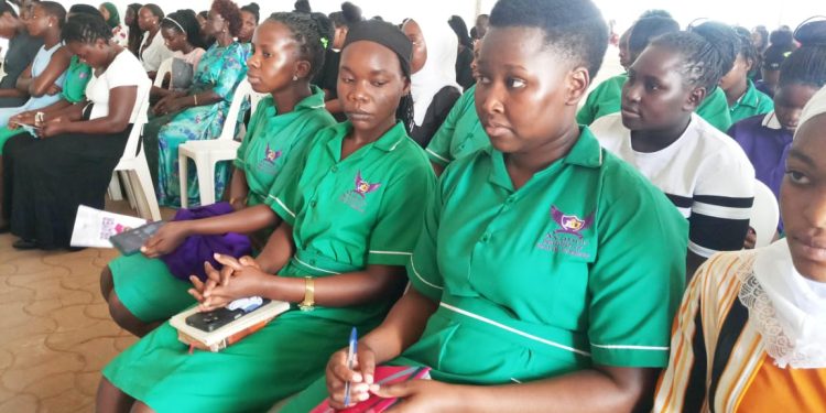 A cross section of students of Avance International University during prayer Day at the campus in Nabweru , Wakiso district
