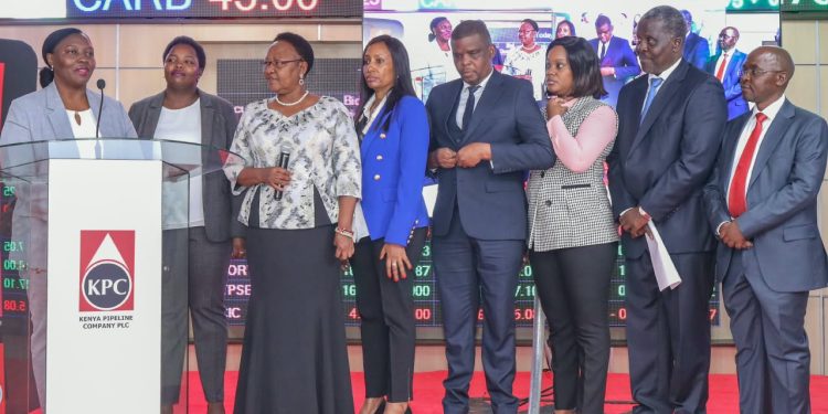 Uganda’s Permanent Secretary at the Ministry of Energy and Mineral Development and KPC Plc Board Member Ms Irene Pauline Bateebe left flanked by other KPC Board Directors